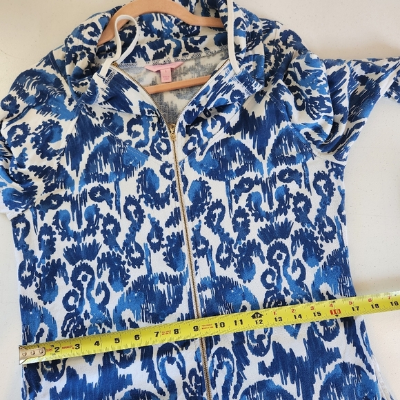 Lilly Pulitzer Angela Zip-Up Jacket Blue White Pockets Flamingos Size Small - Picture 9 of 12